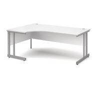 1800mm lh ergonomic desk in white double upright leg design adjustable ...