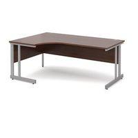 1800mm lh ergonomic desk in walnut double upright leg design adjustabl ...