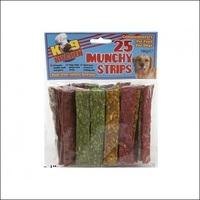 180g 25 Pcs Munchy Strips Chopped Dog Rawhide