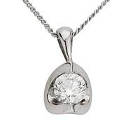 18ct white gold 040 carat diamond pendant