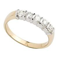 18ct gold 0.50 carat diamond five stone ring