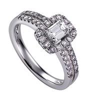 18ct white gold 080 carat diamond cluster ring