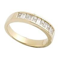 18ct gold 0.50 carat princess cut and baguette diamond ring