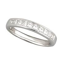 18ct white gold 0.50 carat princess cut diamond eternity ring