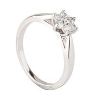 18ct white gold 0.25 carat diamond cluster ring