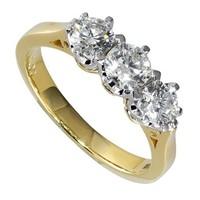 18ct gold 1.00 carat diamond three stone ring