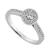 18ct white gold 0.34 carat diamond cluster ring