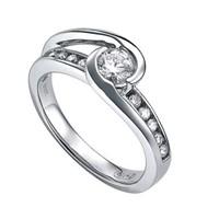 18ct white gold 050 carat diamond rubover set ring