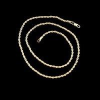 18K Real Gold Plated Twist Chain Necklace 60CM/2.4MM Width