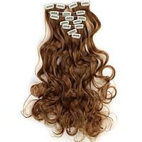 18 Inch 7pcs/set Long Synthetic Wavy Clip In Hair Extensions with 16 Clips - 16 Colors Available