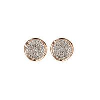 18K Gold Plated Charming Clear Rhinestone With Round Shape Fashion Earrings