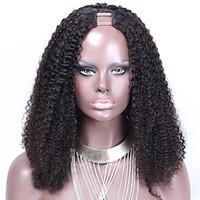 180 density afro kinky curly u part wigs mongolian human hair 16inch 1 ...