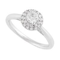 18ct white gold 058 carat diamond double halo ring