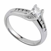 18ct white gold 0.50 carat diamond stone-set shoulder ring