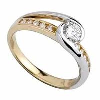 18ct two colour gold 0.50 carat diamond ring