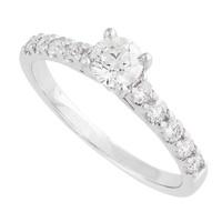 18ct white gold 0.70 carat diamond shoulder-set ring