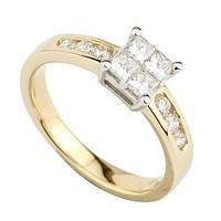 18ct gold 0.70 carat princess cut diamond ring