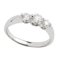 18ct white gold 0.50 carat diamond 3 stone ring