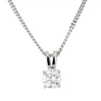 18ct white gold 050 carat diamond solitaire pendant