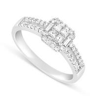 18ct white gold 0.55 carat princess cut diamond engagement ring