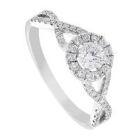 18ct white gold 0.61 carat diamond crossover ring