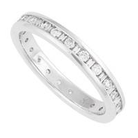 18ct white gold 0.50 carat round brilliant and baguette diamond full eternity ring