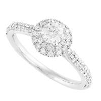 18ct white gold 075 carat diamond double halo ring