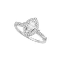 18ct white gold 0.58 carat marquise diamond halo ring