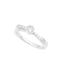 18ct white gold 0.35 carat diamond rubover ring