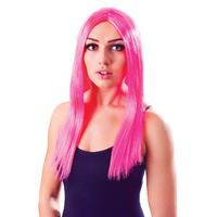 18 pink long wig with centre parting