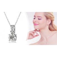 18K White Gold Plated Drop Necklace With Swarovski Elements