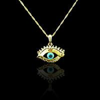 18K Real Gold Plated Evil Eye Color Pendant 3.33.3CM