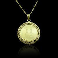 18K Golden Plated Allah Muslim Mosque Hollow Out Pendant