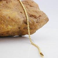 18K Gold Plated Twisted Chain Bracelet 20.5cm Christmas Gifts