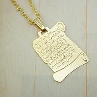 18K Golden Plated Muslim Koran Pendant