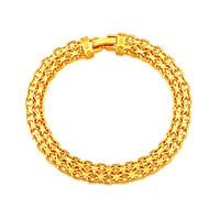 18K Stamp Gold Plated Korea Bracelet New Fashion Rock Style 20 CM 8 MM Thick Snake Chain Bracelet Jewelry B40185