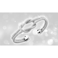 18k white gold plated knotted bracelet