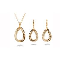 18k gold plated twist crystal duo set