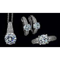 18K White Gold Solitaire Crystal Set