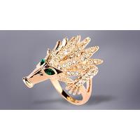 18K Gold Plated Crystal Hedgehog Ring
