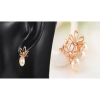 18K Rose Gold Plated Faux Pearl Earrings
