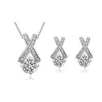 18K White Gold-Plated \'Exolte\' Jewellery Set