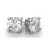 18k white gold plated zirconia crystal studs