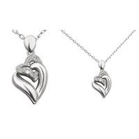 18k white gold plated love heart necklace with swarovski elements