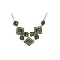 18k gold plated swarovski elements emerald isle statement necklace