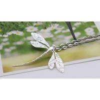 18k silver plated dragonfly necklace