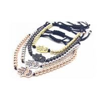 18K Gold Plated Hamsa Bead Bracelet - 4 Colours