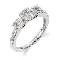 18ct white gold 050ct diamond trilogy style ring