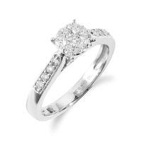 18ct White Gold 0.38ct Diamond Solitaire Style Ring