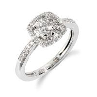 18ct White Gold 0.33ct Diamond Halo Cluster Ring